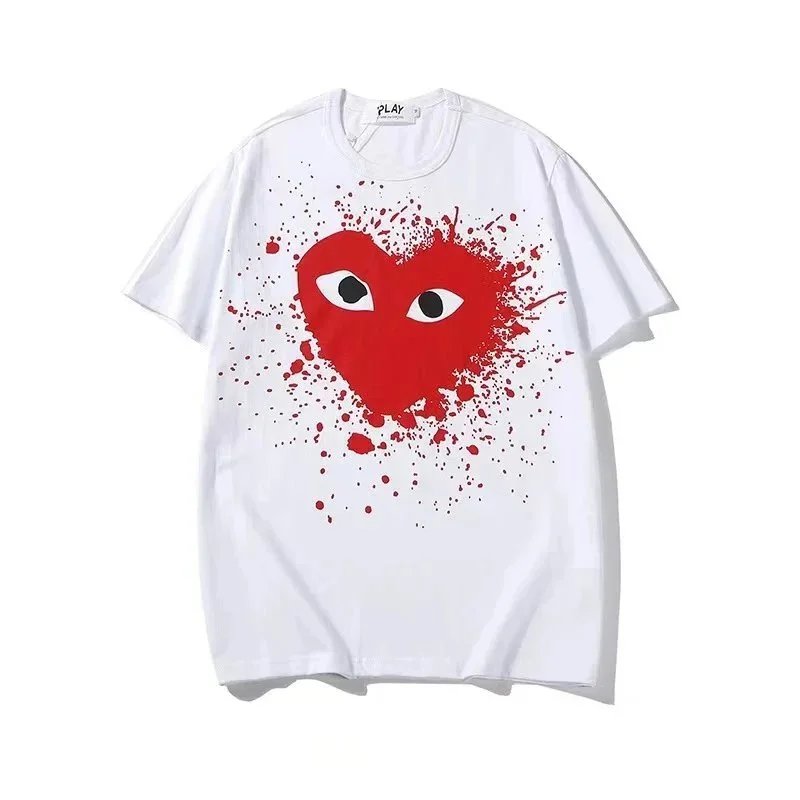 Play Comme des Garçons Heart Eyes Logo Gray T-Shirt - 4