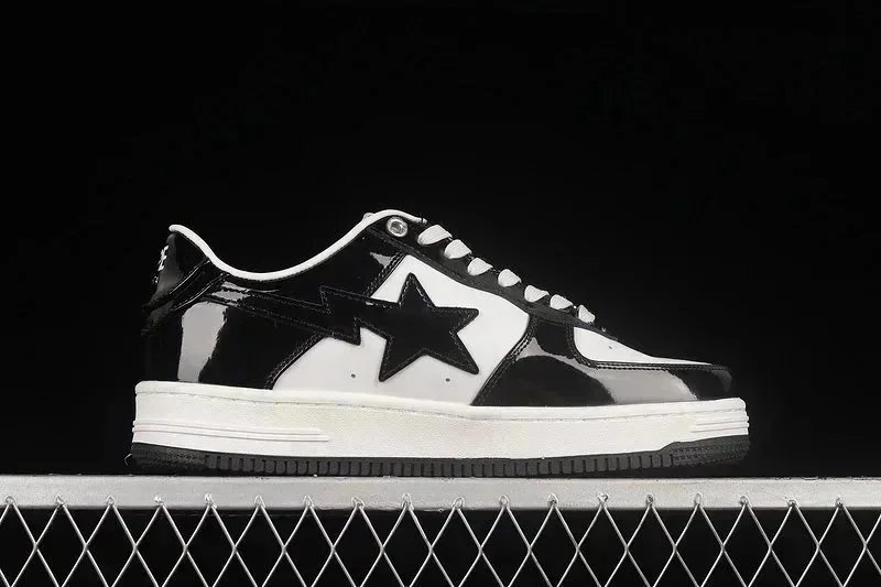 A Bathing Ape Shark Star Low White Sneakers - 5