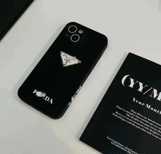 Prada Triangle Logo Black Phone Case - 1