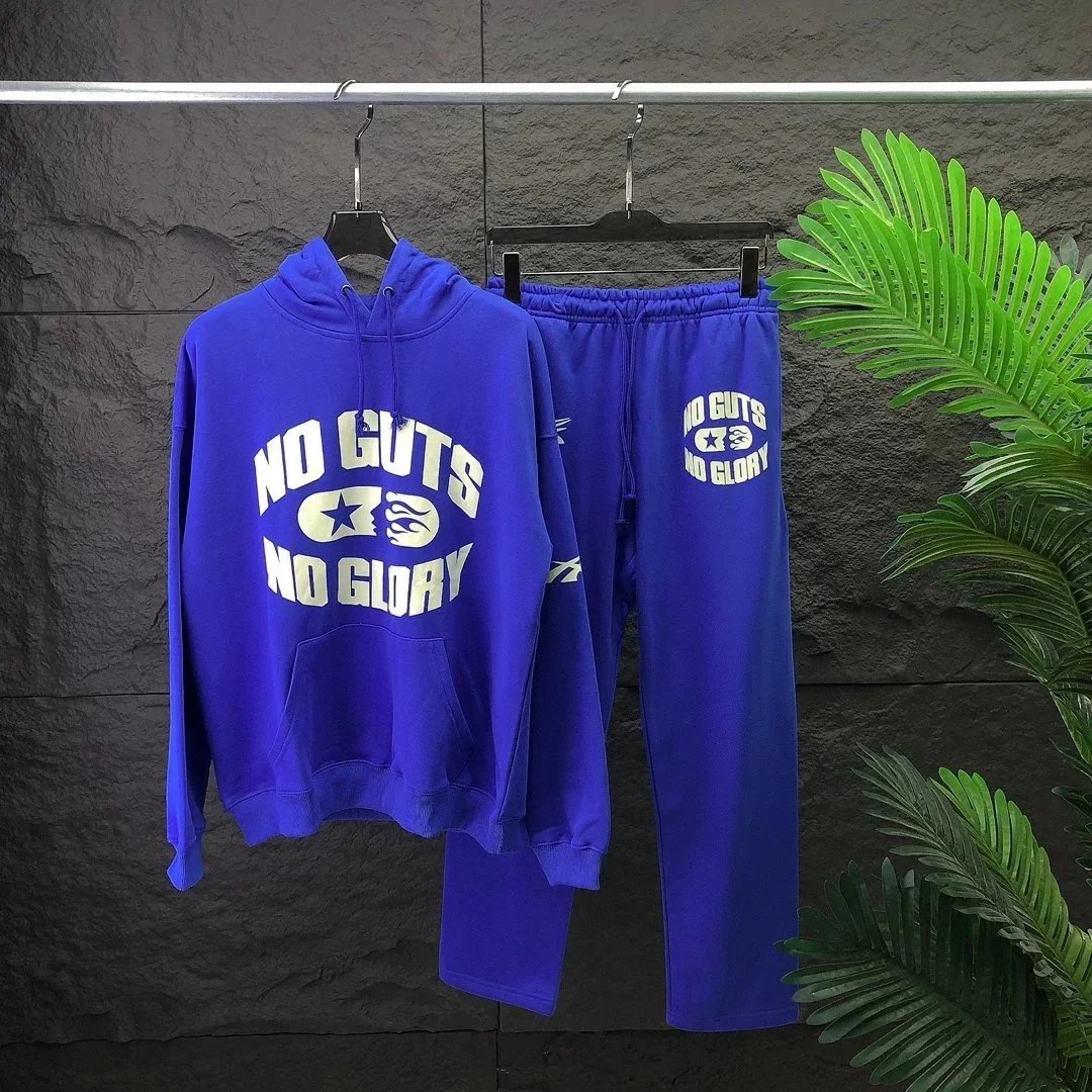 No Guts No Glory Hoodie and Sweatpants Set Royal Blue Tracksuit