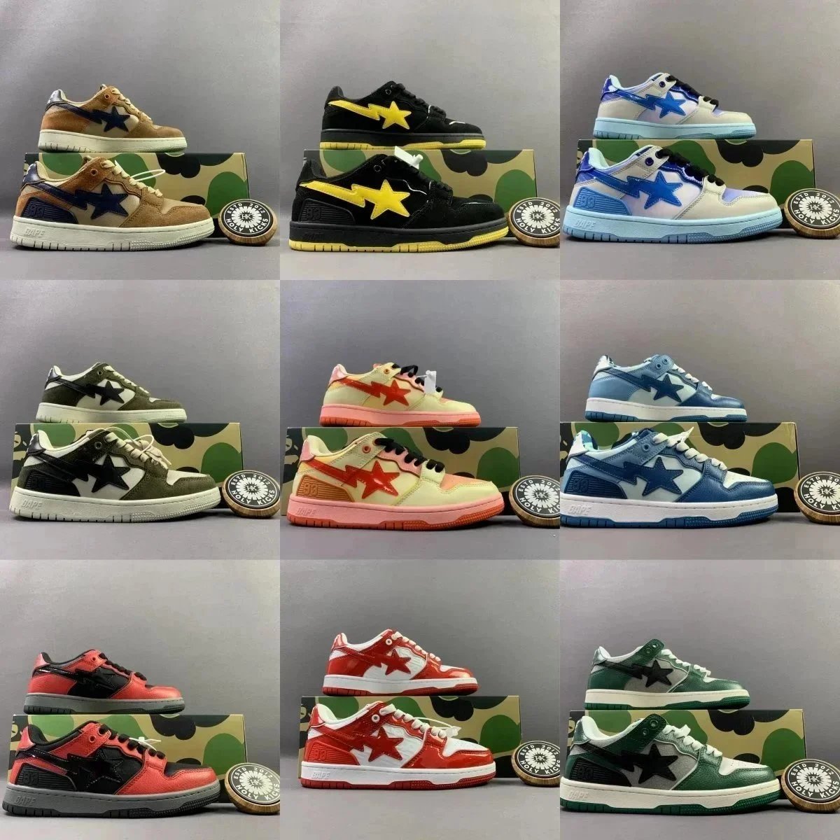 A Bathing Ape x Nike Dunk Low 'Red Star' Sneakers - 3