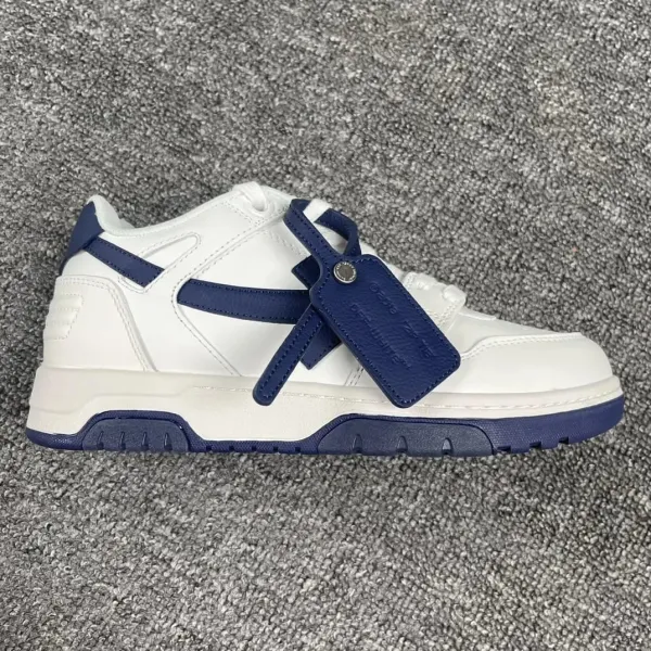 Off-White Diagonal Strap Low White/Navy Sneakers - 1