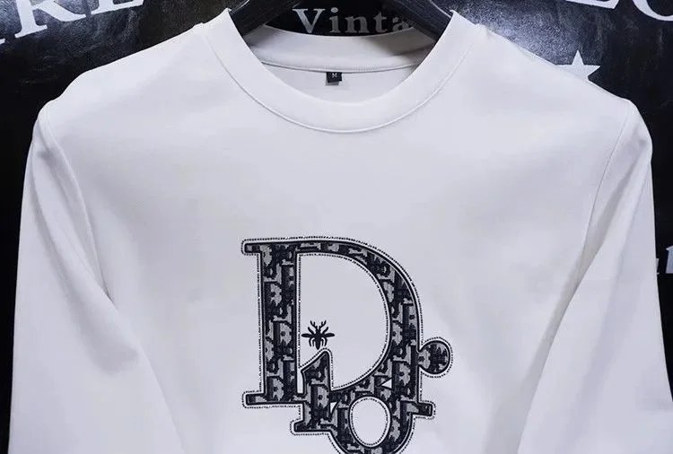 Dior Oblique Logo Embroidered Black Hoodie - 5
