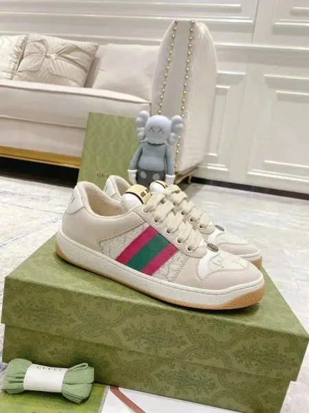 Gucci Rhyton Web Stripe Beige Sneakers - 1