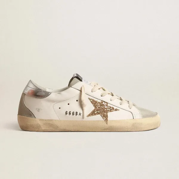 Golden Goose Superstar Glitter Star White Sneakers - 1