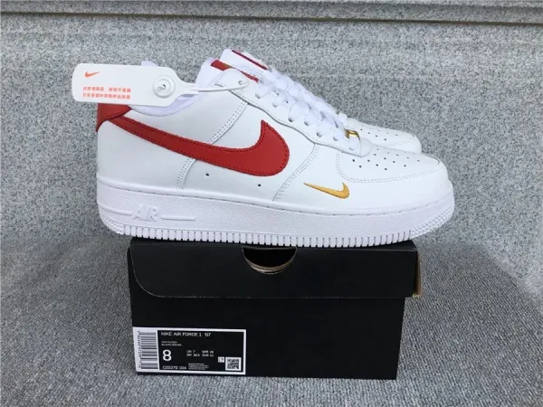Nike Air Force 1 '07 White Red Gold Sneakers - 1