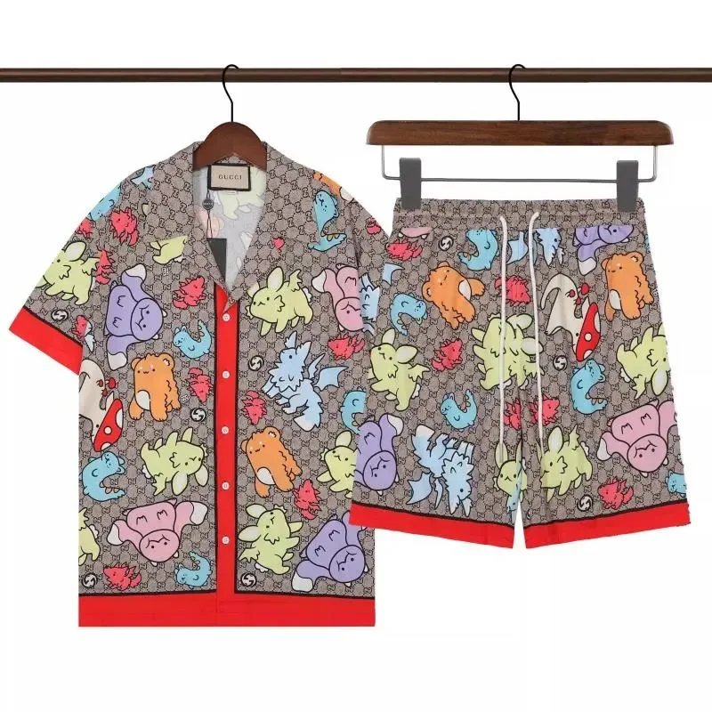 Gucci GG Marmont Print Short-Sleeve Shirt Navy Multicolor - 6
