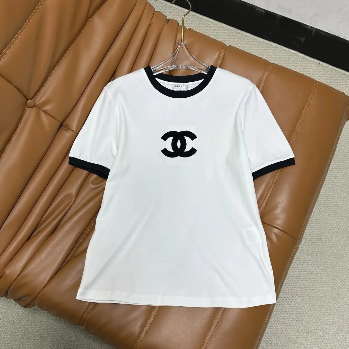 Chanel Boutique Embroidered Logo Navy T-Shirt - 6