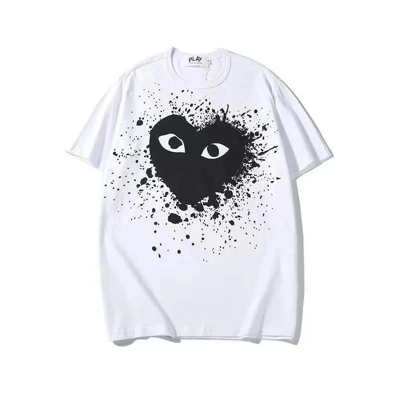 Play Comme des Garçons Heart Eyes Logo Gray T-Shirt - 5