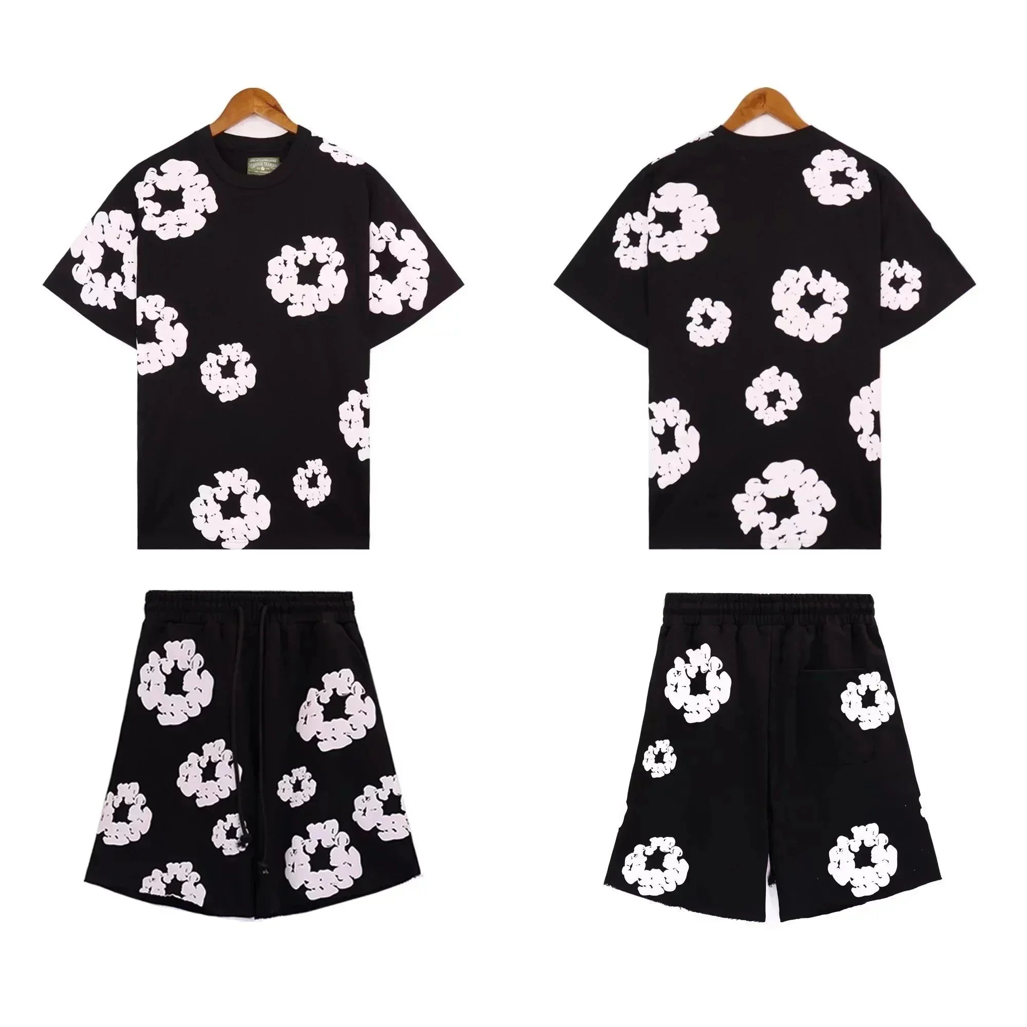 Denim Tears Cotton Wreath Floral Print T-Shirt and Shorts Set