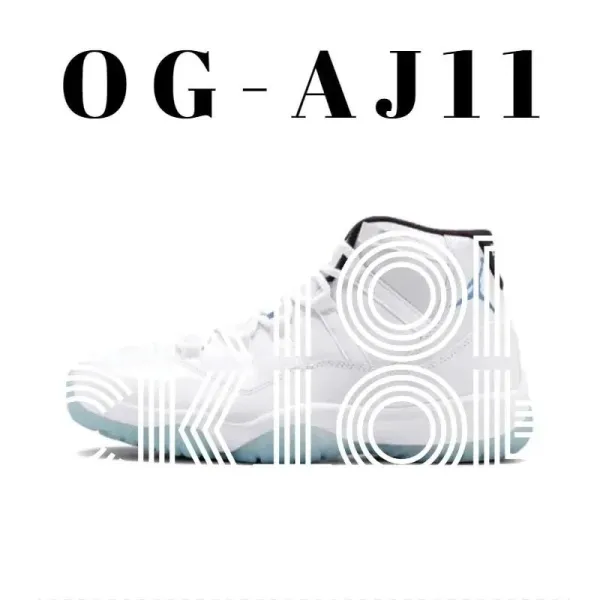 Air Jordan 11 OG White Ice Blue Sneakers - 1