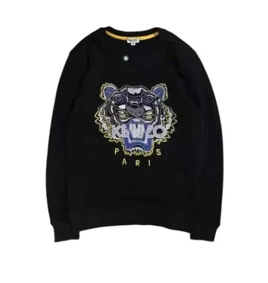 Kenzo Tiger Embroidered Black Hoodie - 6