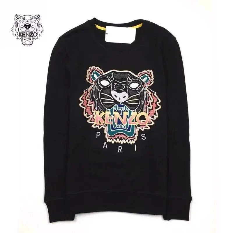 Kenzo Tiger Embroidered Black Hoodie - 9