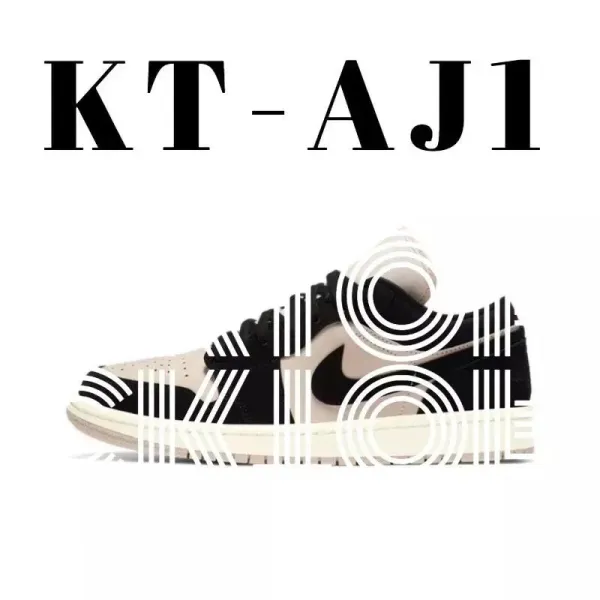 Air Jordan 1 Low 'KT-AJ1' Black Beige Sneakers - 1