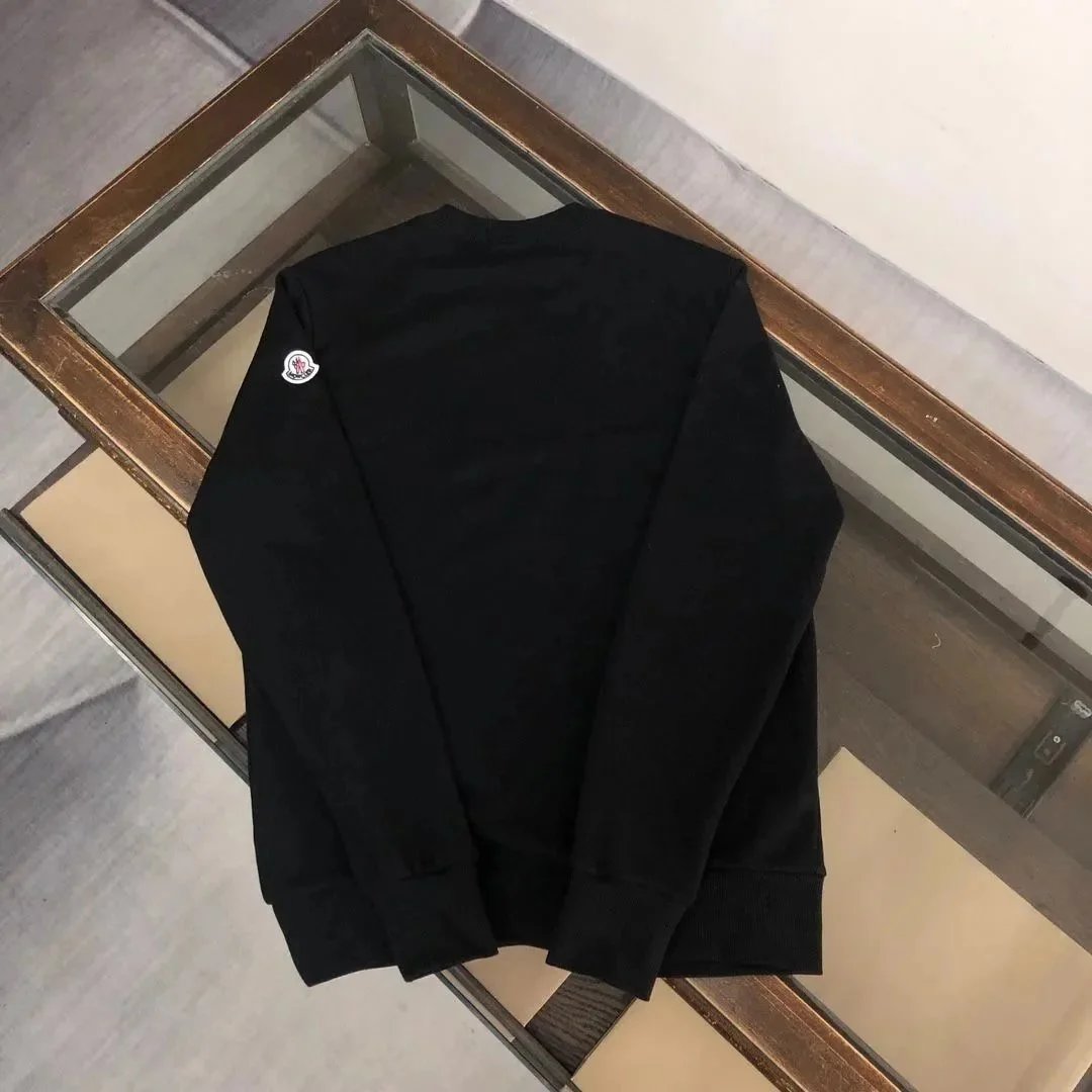 Moncler Genius Logo Print Black Crewneck Sweater - 6