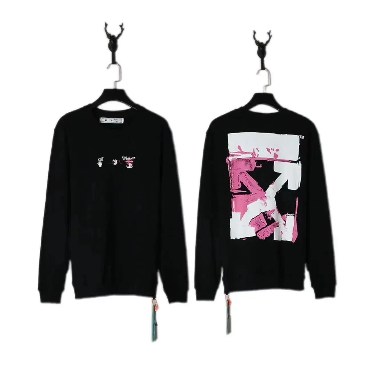 Off-White Arrows Paint Graphic Crewneck Sweatshirt