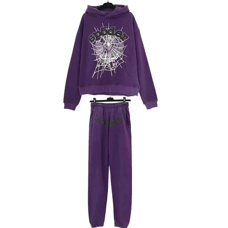 Pink! Spiderweb Graphic Hoodie and Sweatpants Set Pink - 6