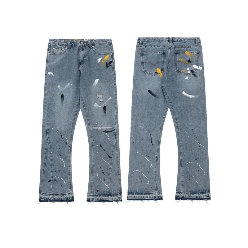 Gallery Dept Patchwork Splatter-Dye Wide-Leg Jeans - 10