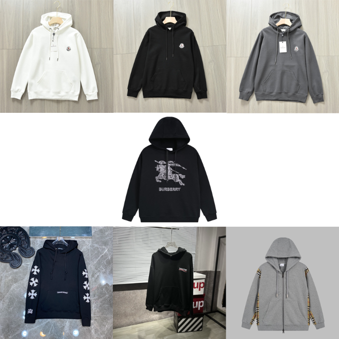 Moncler Logo Embroidered Black Hoodie - 2