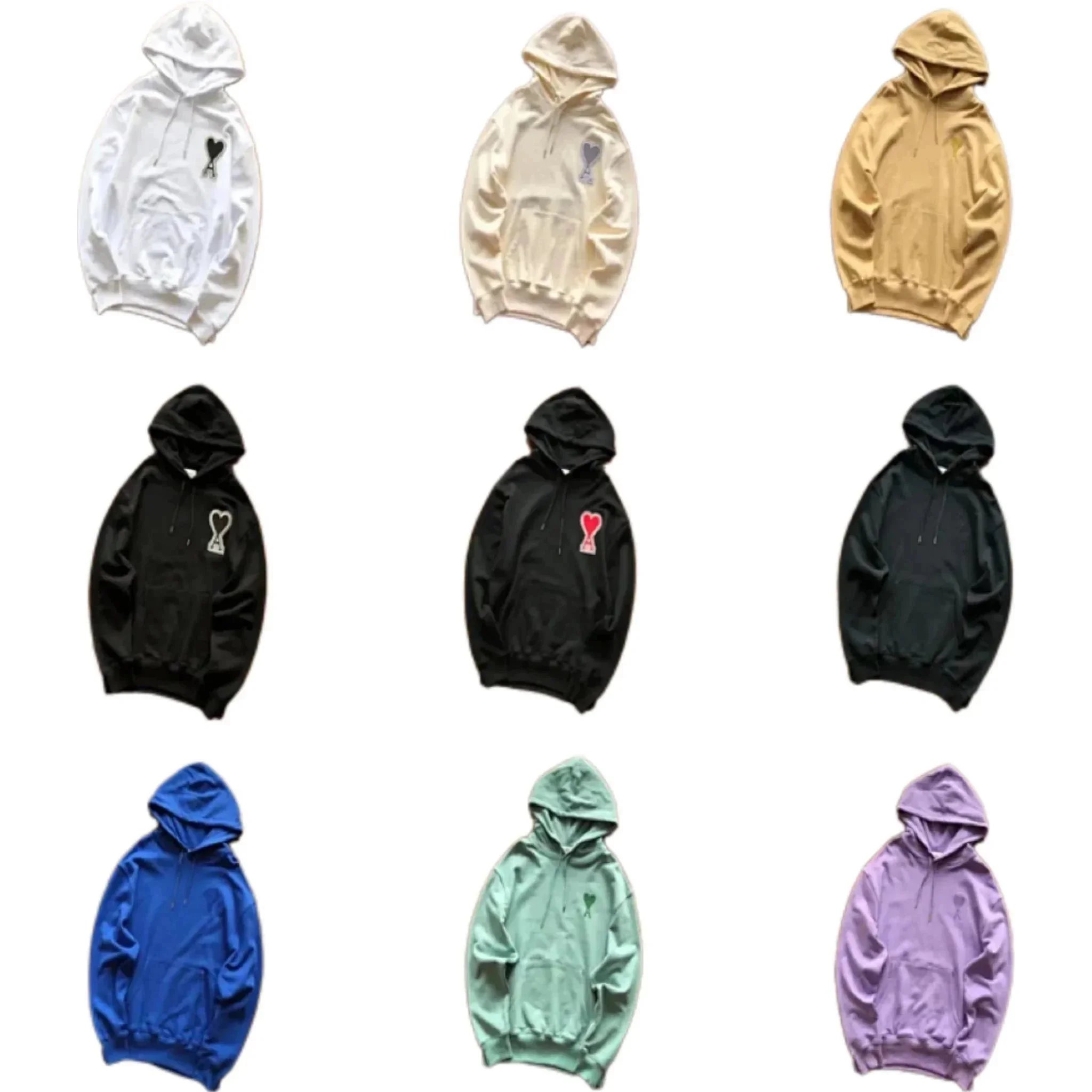 Ami Paris Heart Logo Hoodie Beige Hoodie - 2