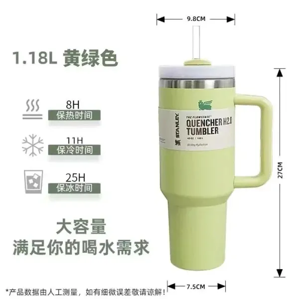 Stanley Quencher H2.0 Tumbler Lime Green Insulated Travel Mug - 1