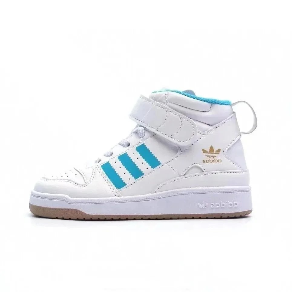 Adidas Originals Forum 84 Mid White Turquoise Gold Sneakers