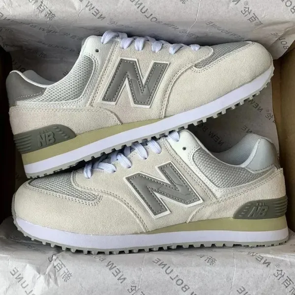 New Balance 574 Beige Olive Sneakers - 1