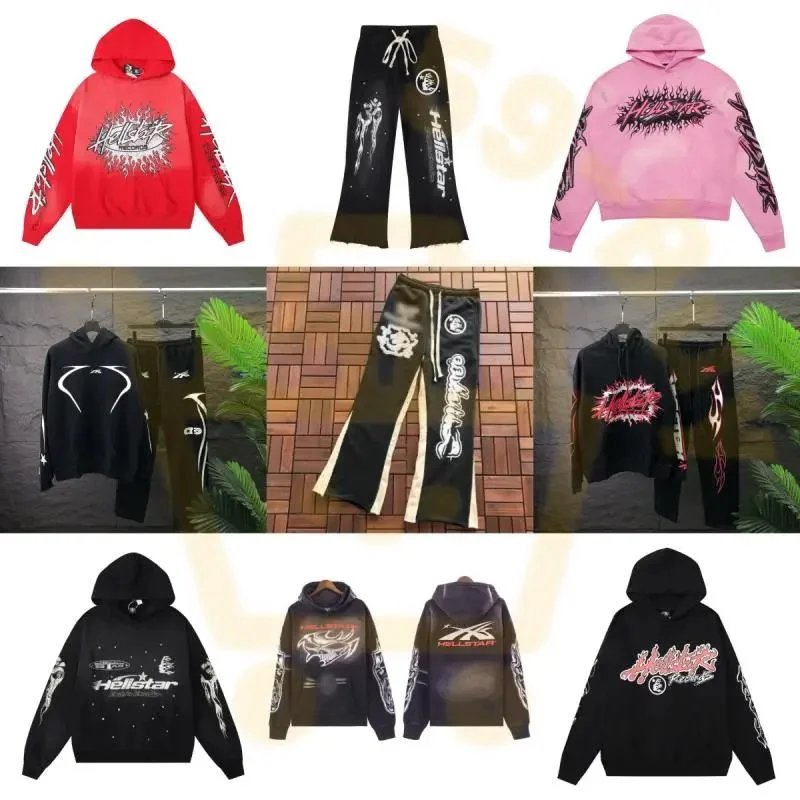 GRA Red Graphic Hoodie and Sweatpants Set - 2