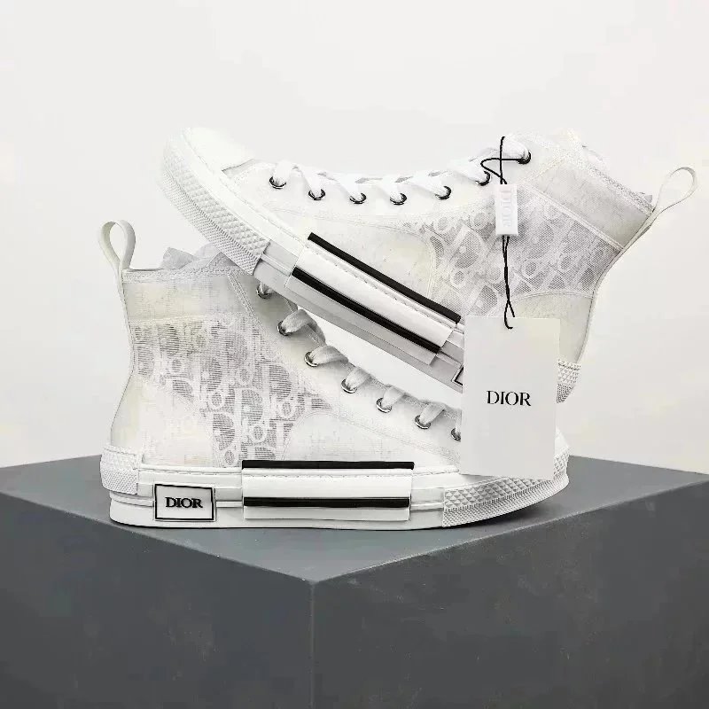 Dior B23 Newspaper Print White Transparent Sneakers - 7