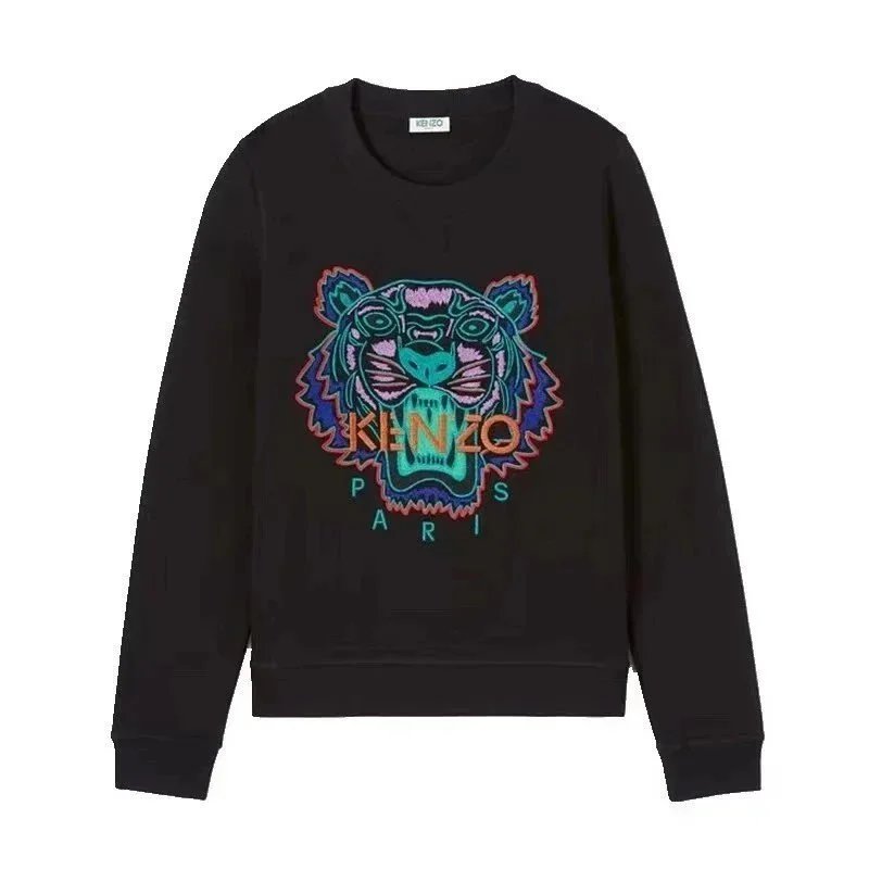 Kenzo Tiger Embroidered Black Hoodie - 10