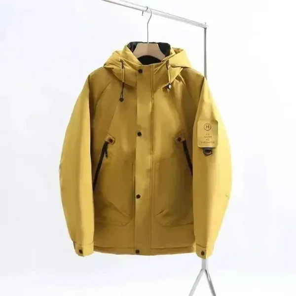 H As Warm As Sunshine Yellow Hooded Windbreaker Jacket - 1
