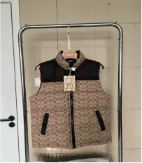 Coach Signature Quilted Vest Beige Multicolor Outerwear - 1