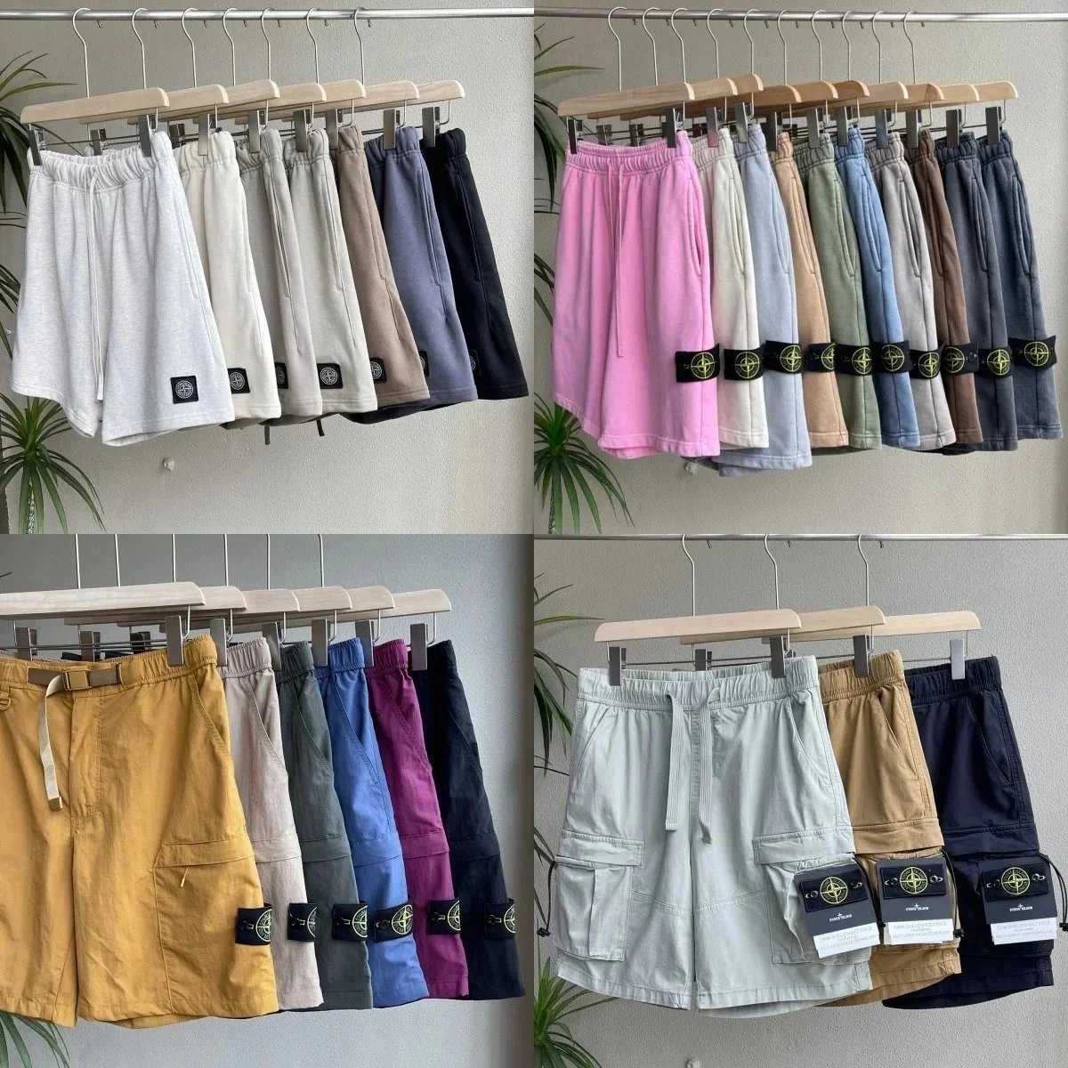 Stone Island Logo Patch Shorts Beige - 2
