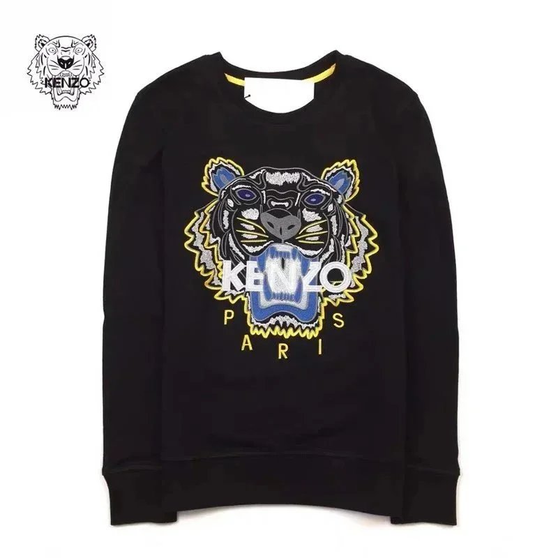 Kenzo Tiger Embroidered Black Hoodie - 8