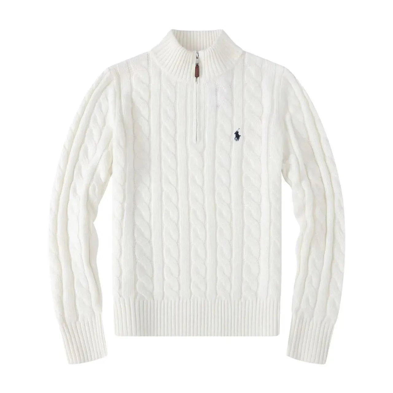 Polo Ralph Lauren Half Zip Cable Knit Wool Sweater