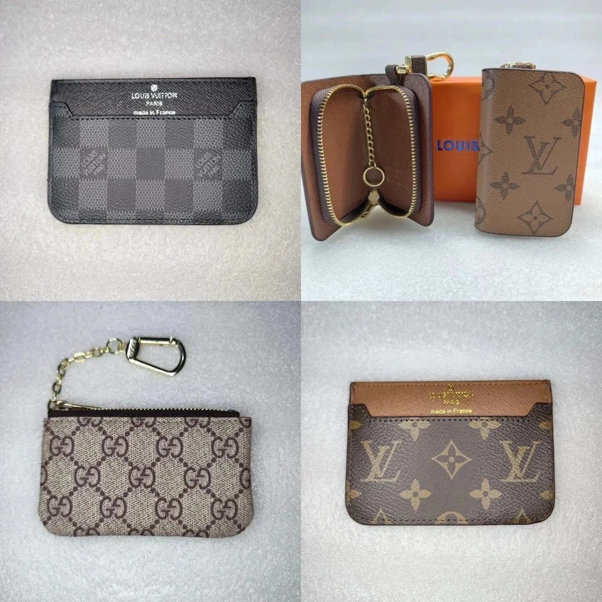 Louis Vuitton and Gucci Luxury Coin Purse Card Holder Collection