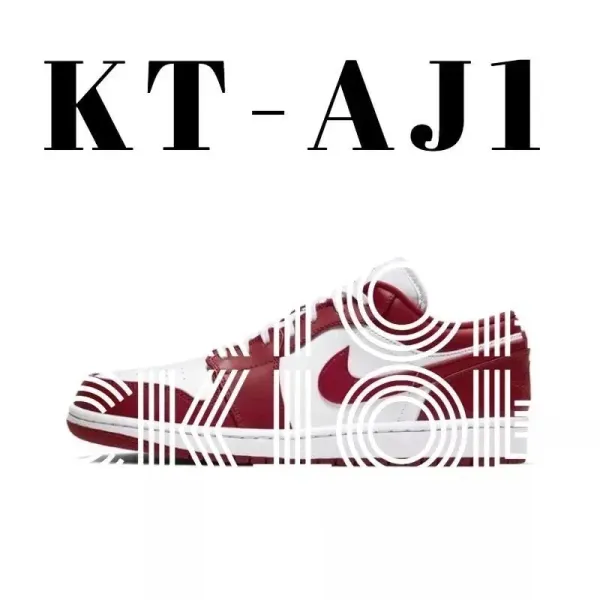 Air Jordan 1 Low University Red White Sneakers - 1