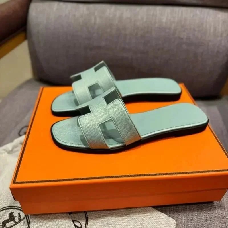 Hermès Oran Sandals Pale Pink Suede Slippers - 4
