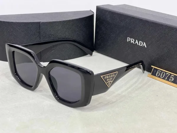 Prada PR 6075 Black Oversized Square Sunglasses - 1