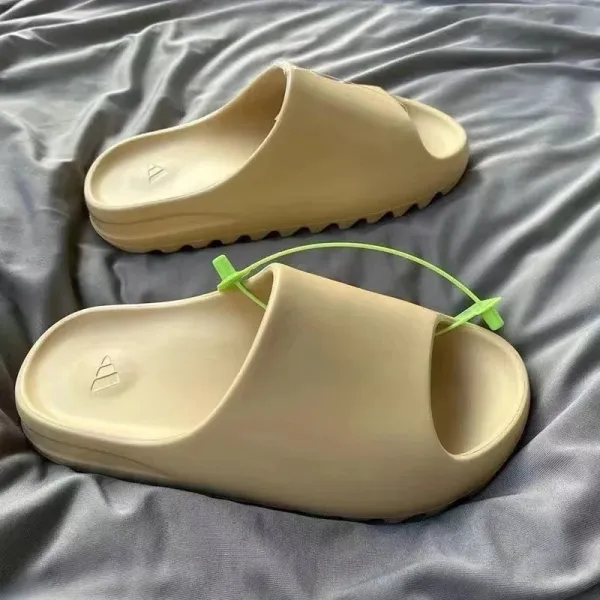 Adidas Yeezy Slide Bone with Lime Strap Slippers - 1