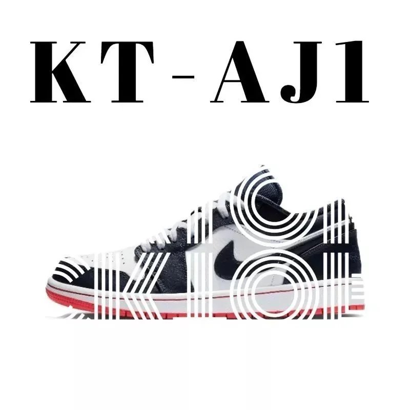 Air Jordan 1 Low 'KT-AJ1' Black White Red Sneakers