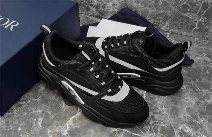 Dior B23 Oblique Black Leather Sneakers - 5