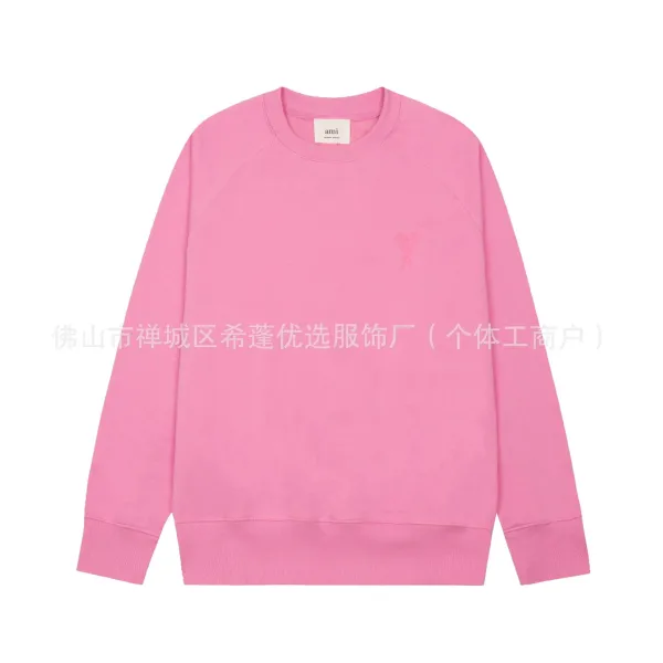 Ami Paris Heart Logo Pink Sweatshirt - 1