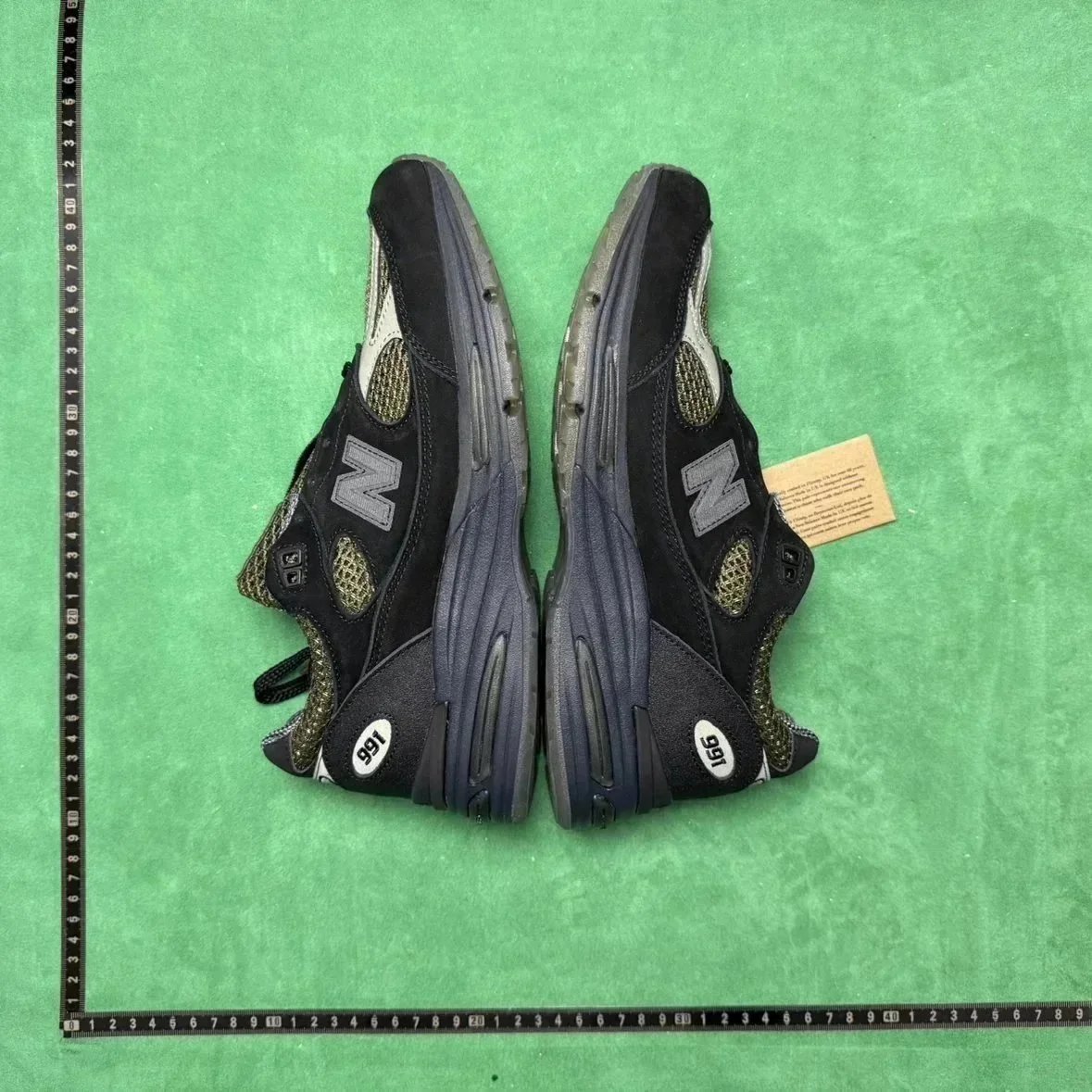 New Balance 991 Olive Green Black Sneakers - 2