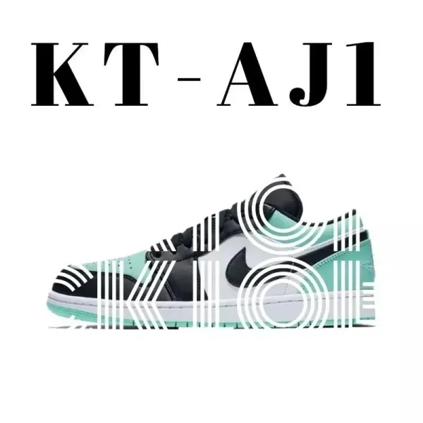 Air Jordan 1 Low Mint Green Black White Sneakers - 1