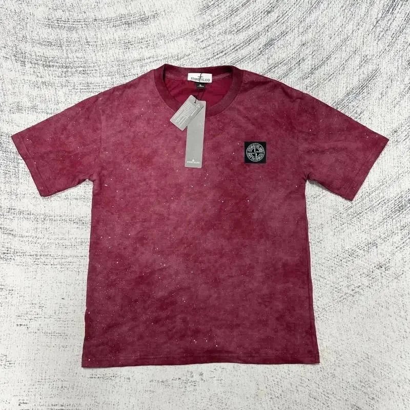 Stone Island Compass Logo T-Shirt Burgundy - 8