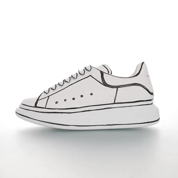 Alexander McQueen Oversized Sneaker White Sketch-Outline Sneakers - 1