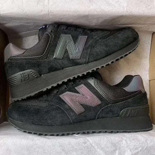 New Balance 574 Reflective Black Sneakers - 1