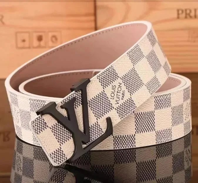 Louis Vuitton Damier Azur Reversible Belt White/Gray Leather Belt - 1