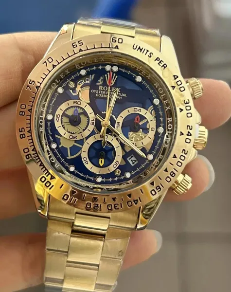 Rolex Daytona Oyster Perpetual Cosmograph Blue Skeleton Dial Gold Watch - 1